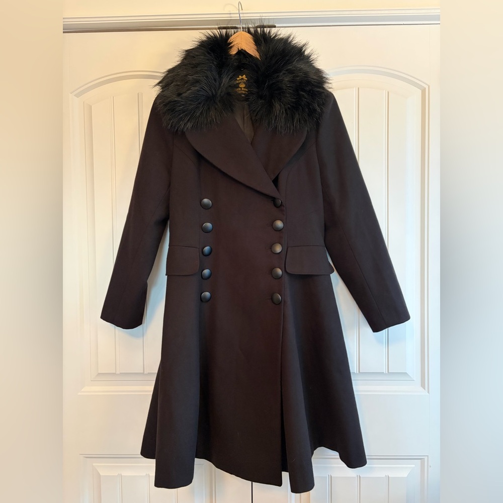 Hell Bunny Milan Black‎ Jacket Coat Women's Size 2XL NWOT Gothic Retro Outerwear